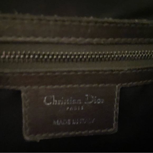 ✨SOLD✨Christian Dior Panarea Cloth Quilt Metallic Gray Tote Bag Silver Hardware - Picture 9 of 16